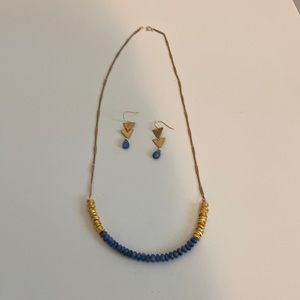 Boho necklace and earrings set
